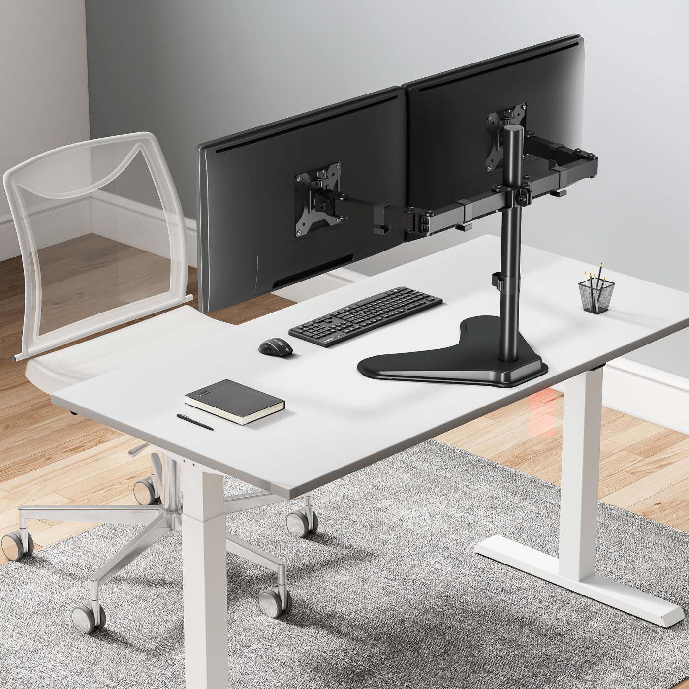 Soporte universal para dos monitores con brazos articulados de doble articulación Image 8