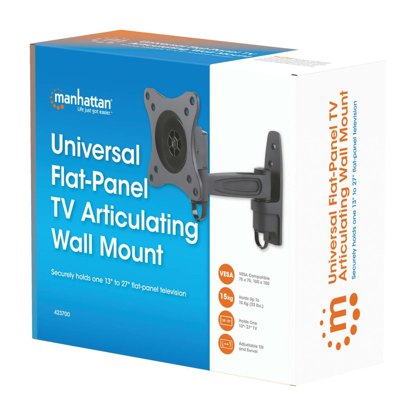Soporte de pared articulado universal para TV de pantalla plana Packaging Image 2