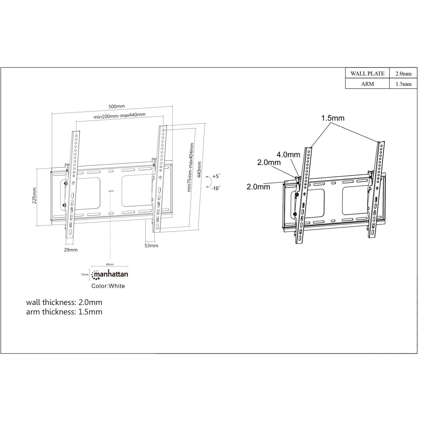 Soporte de Pared Universal con Inclinación y Ajuste de Nivelación para Pantallas de 32" a 55" Image 7