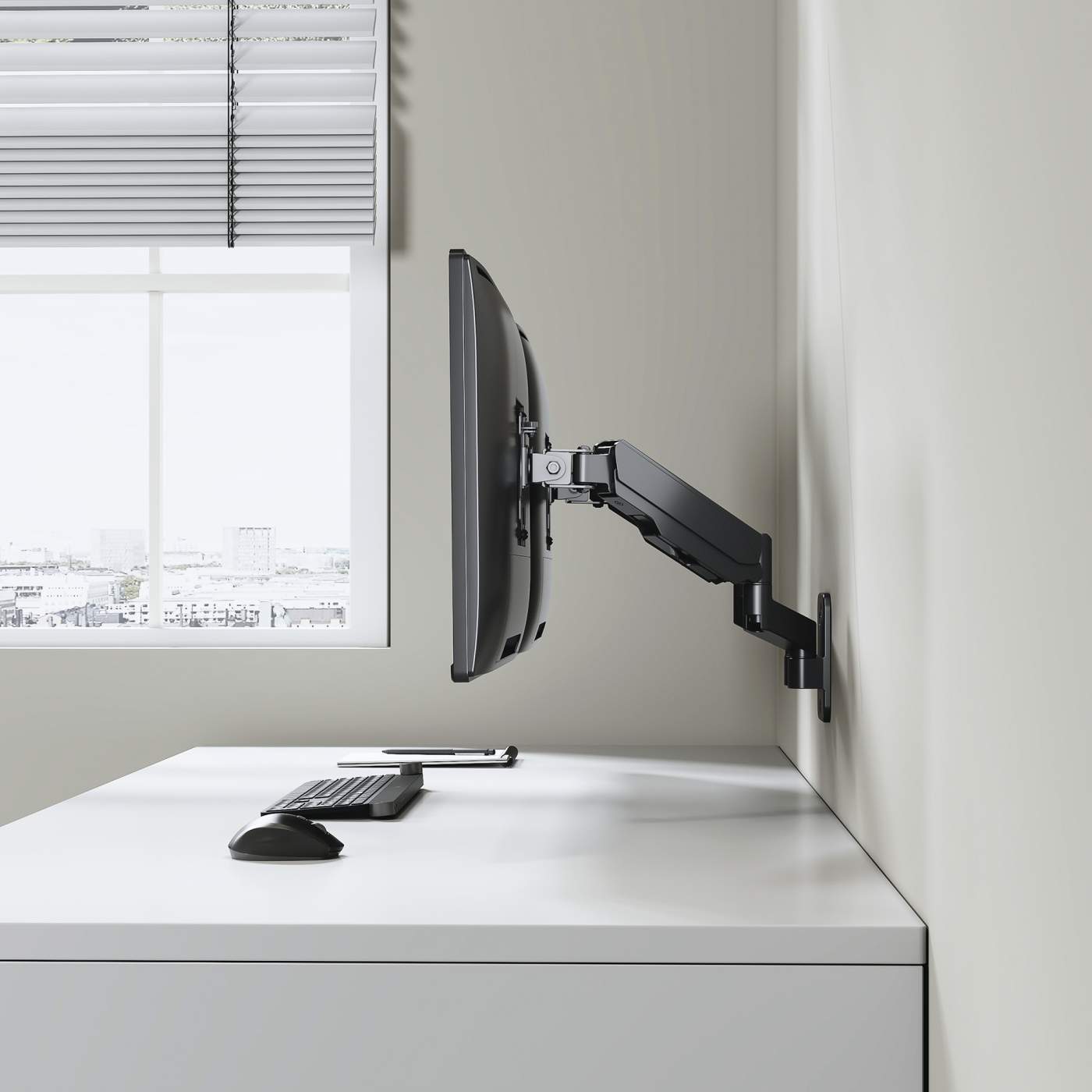 Soporte de pared universal para dos monitores con resorte de gas Image 9