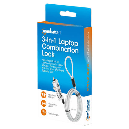 Candado con combinación para laptop 3 en 1, Noble-Wedge®, Nano y K-Slot, de combinación Packaging Image 2