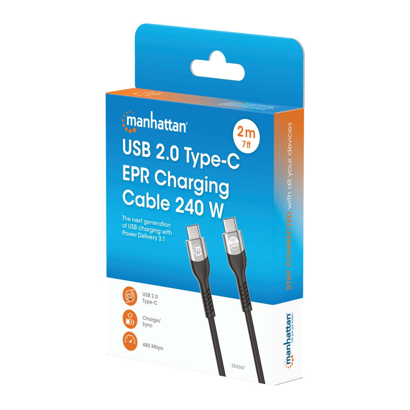 Cable USB V2.0 de USB C a C con PD 3.1 para carga de 240 W Packaging Image 2