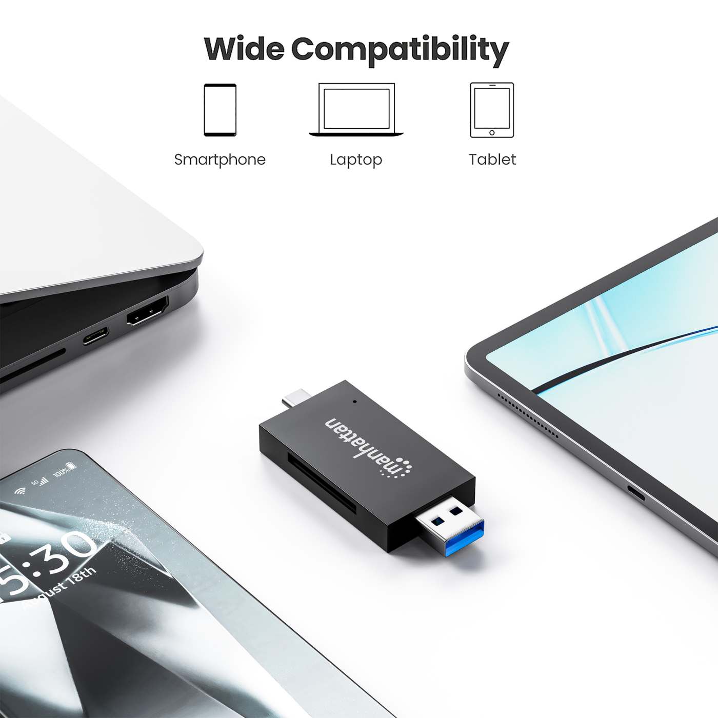 Lector/grabador multitarjeta USB 3.0 Tipo-C / Tipo-A Combo Image 6