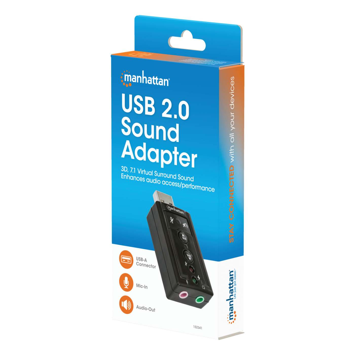 Adaptador de sonido 3-D 7.1 USB de alta velocidad Packaging Image 2