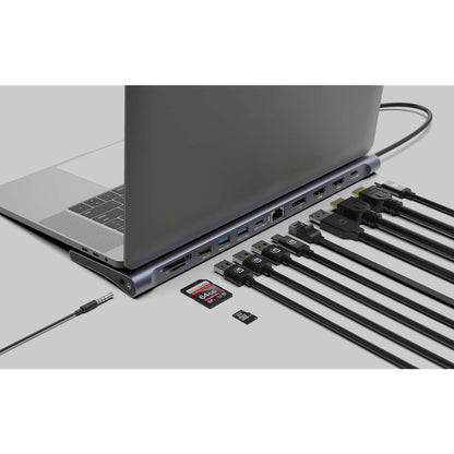 Estación de carga / Hub multipuerto USB-C PD 12 en 1 para tres pantallas 4K Image 3