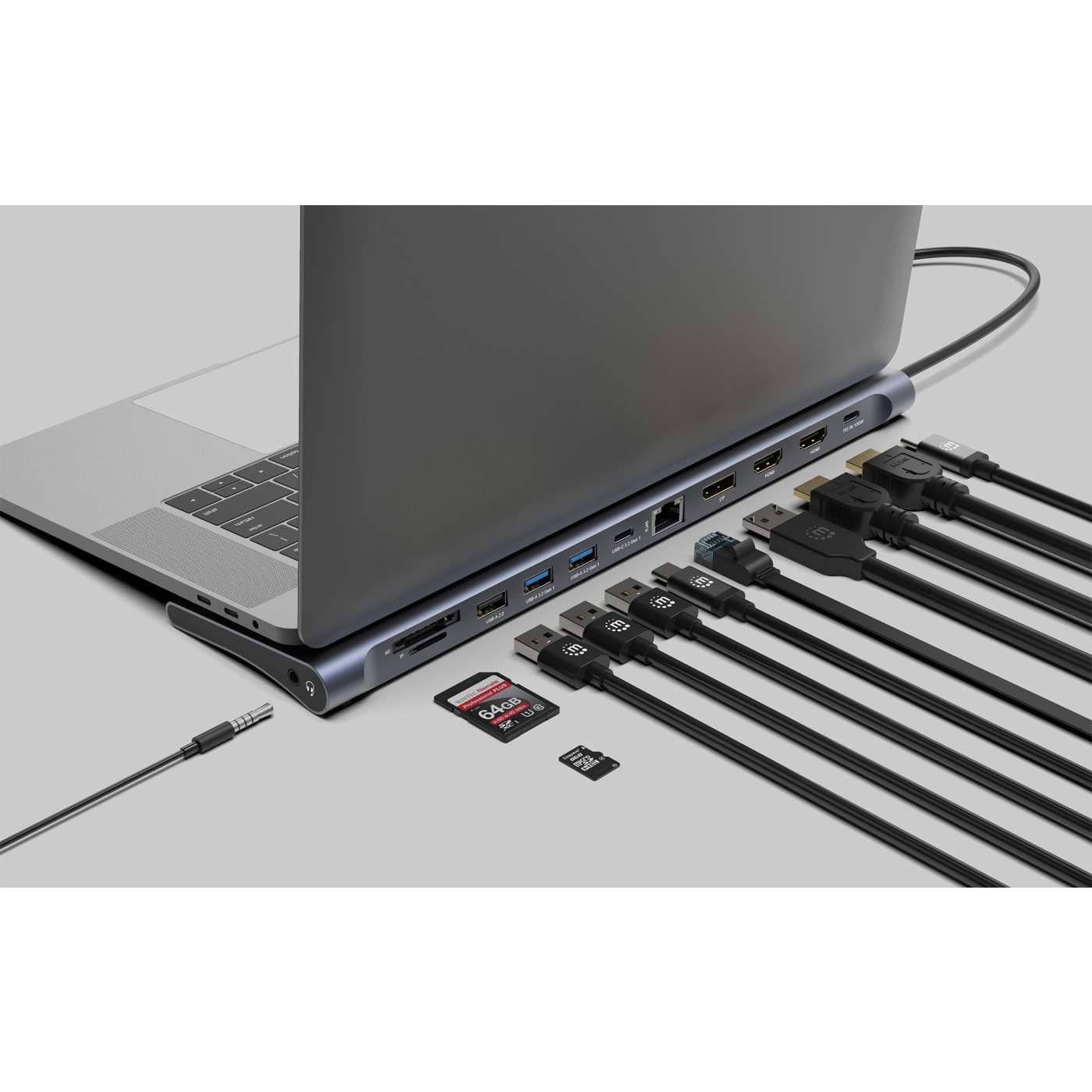 Estación de carga / Hub multipuerto USB-C PD 12 en 1 para tres pantallas 4K Image 3