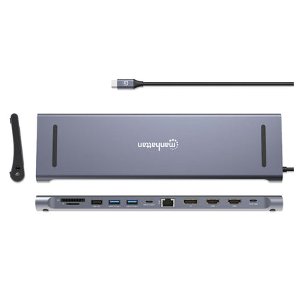 Estación de carga / Hub multipuerto USB-C PD 12 en 1 para tres pantallas 4K Image 6