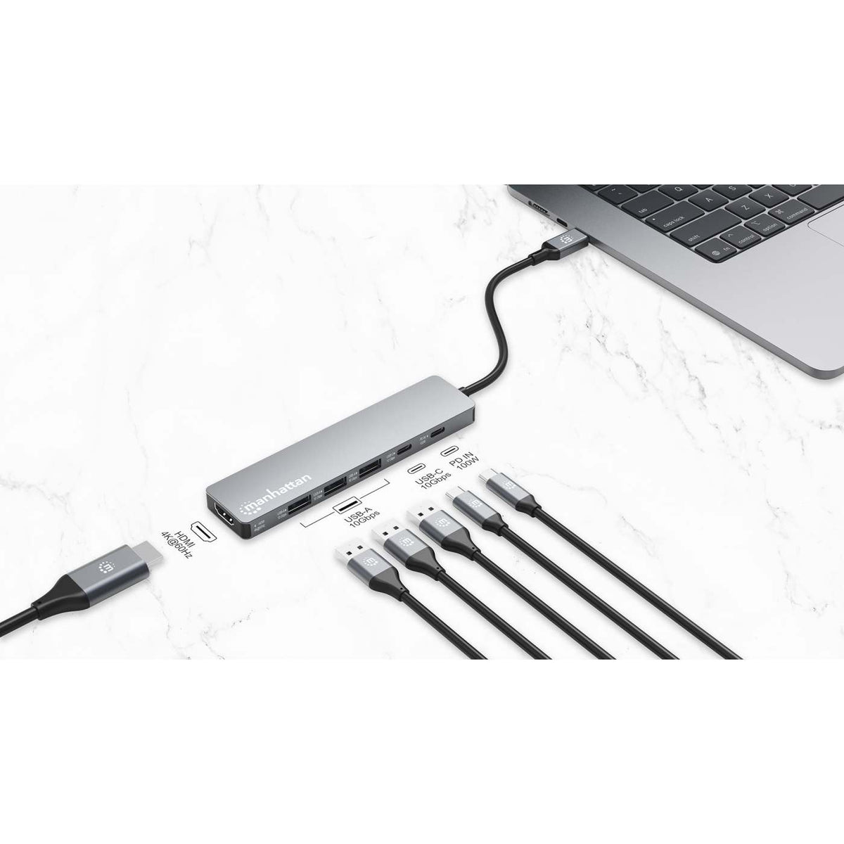 Estación de Conexión MH USB-C a 3*USB-A + 1 USB-C + HDMI2.0 + PD Image 5
