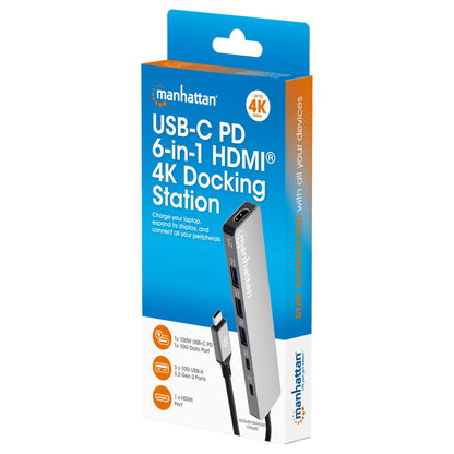 Estación de Conexión MH USB-C a 3*USB-A + 1 USB-C + HDMI2.0 + PD Packaging Image 2
