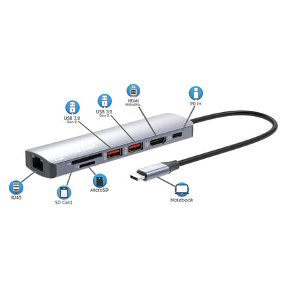 Estación Docking USB-C con lector de tarjetas, 7 en 1 Image 9
