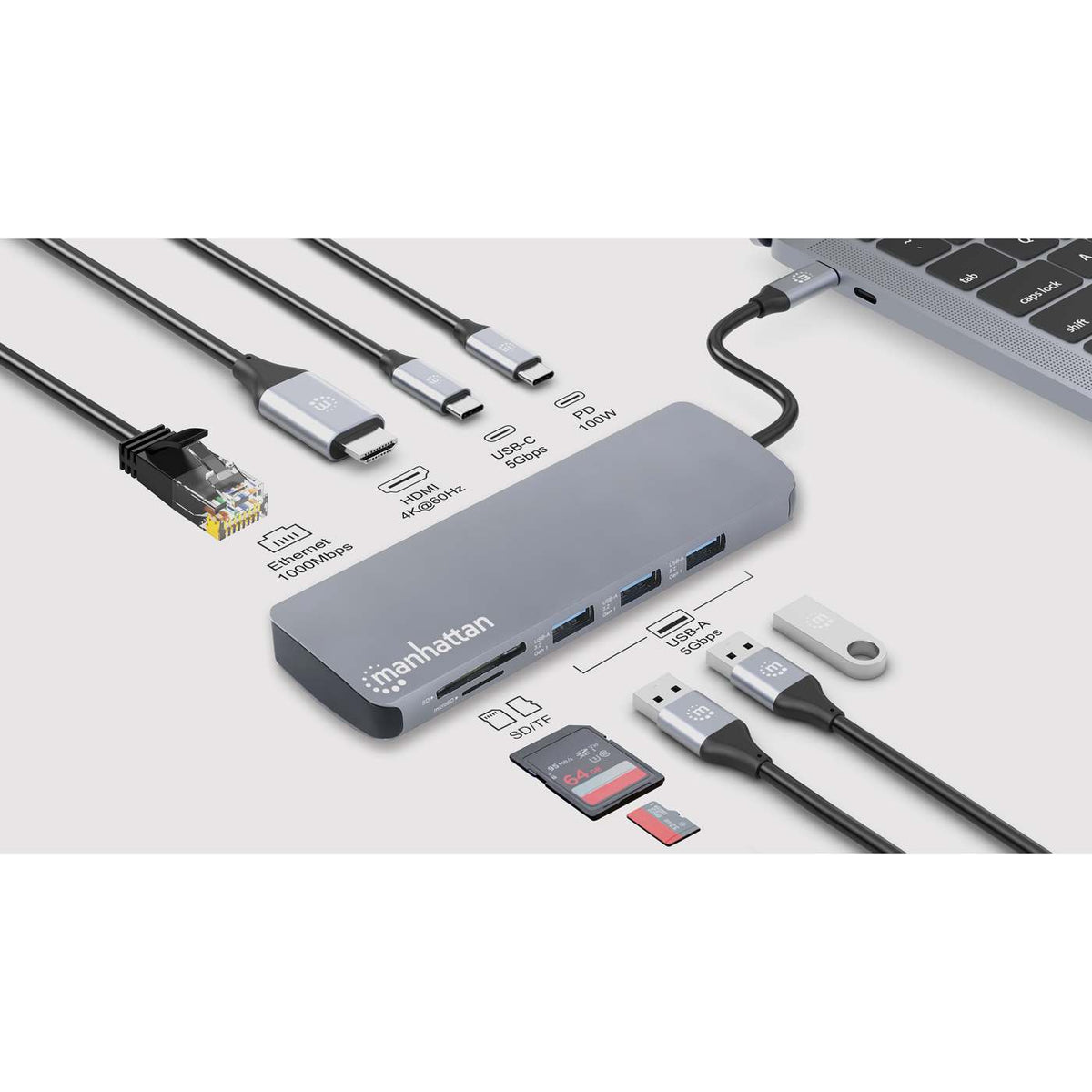 Docking Station USB-C 9 en 1 con HDMI 4K y PD 100 W Image 8