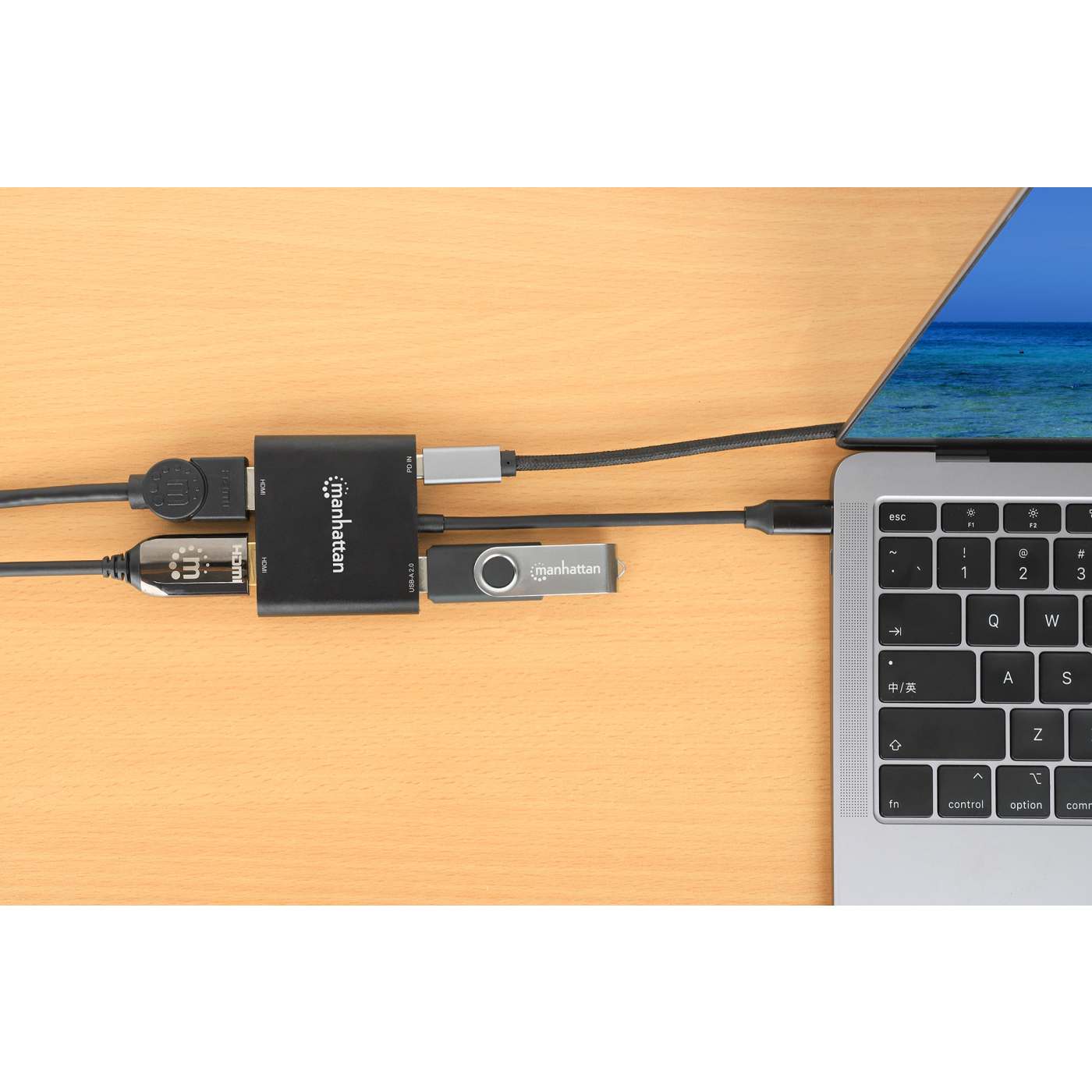 Adaptador de USB-C PD a monitor Dual-HDMI para laptop y tablet Image 7