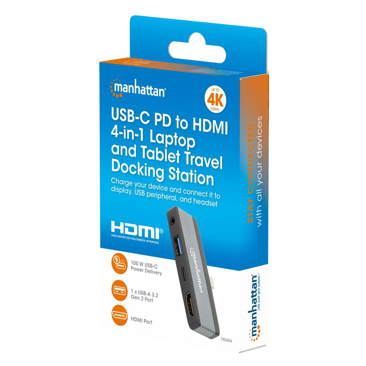Docking Station USB-C 4 en 1 adaptador portátil Packaging Image 2