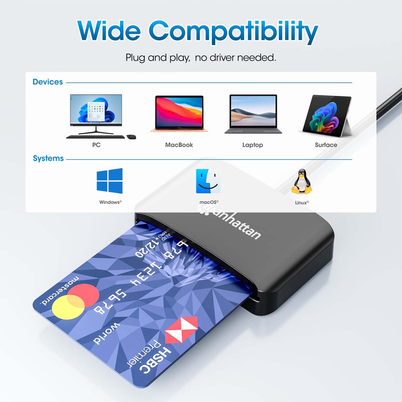 Lector de tarjetas inteligentes USB-C con ranura microSD Image 5