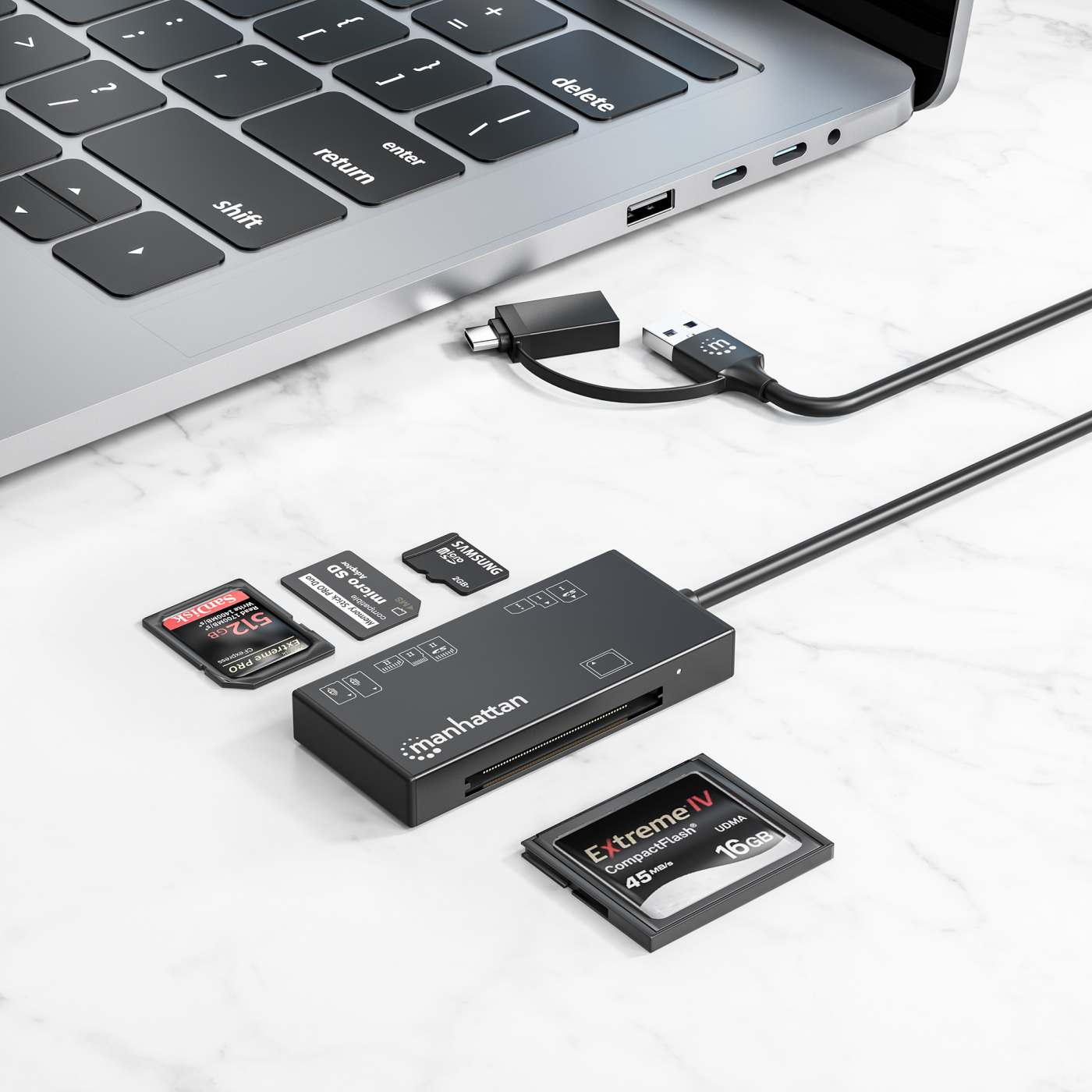 MH Multiport Card Reader with Adapter Image 3