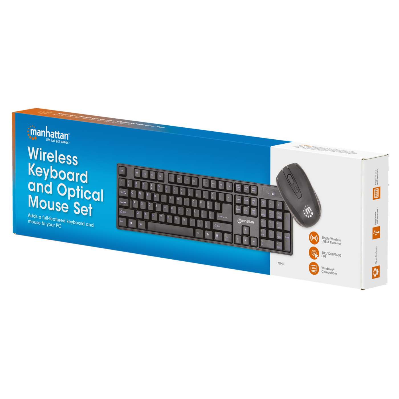 Kit de teclado y mouse óptico inalámbricos Packaging Image 2